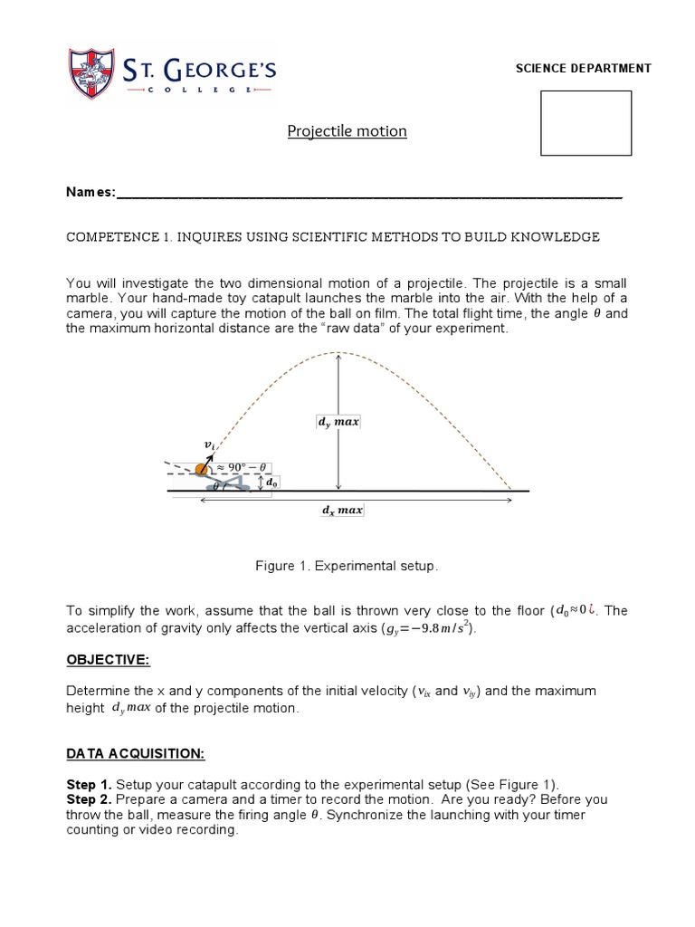 G9 Lab Report - Projectile Motion | PDF | Projectiles | Motion (Physics)